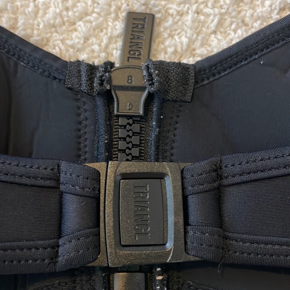 Triangl Swim Zip Front Bandeau Top - XS - Picture 3 of 6